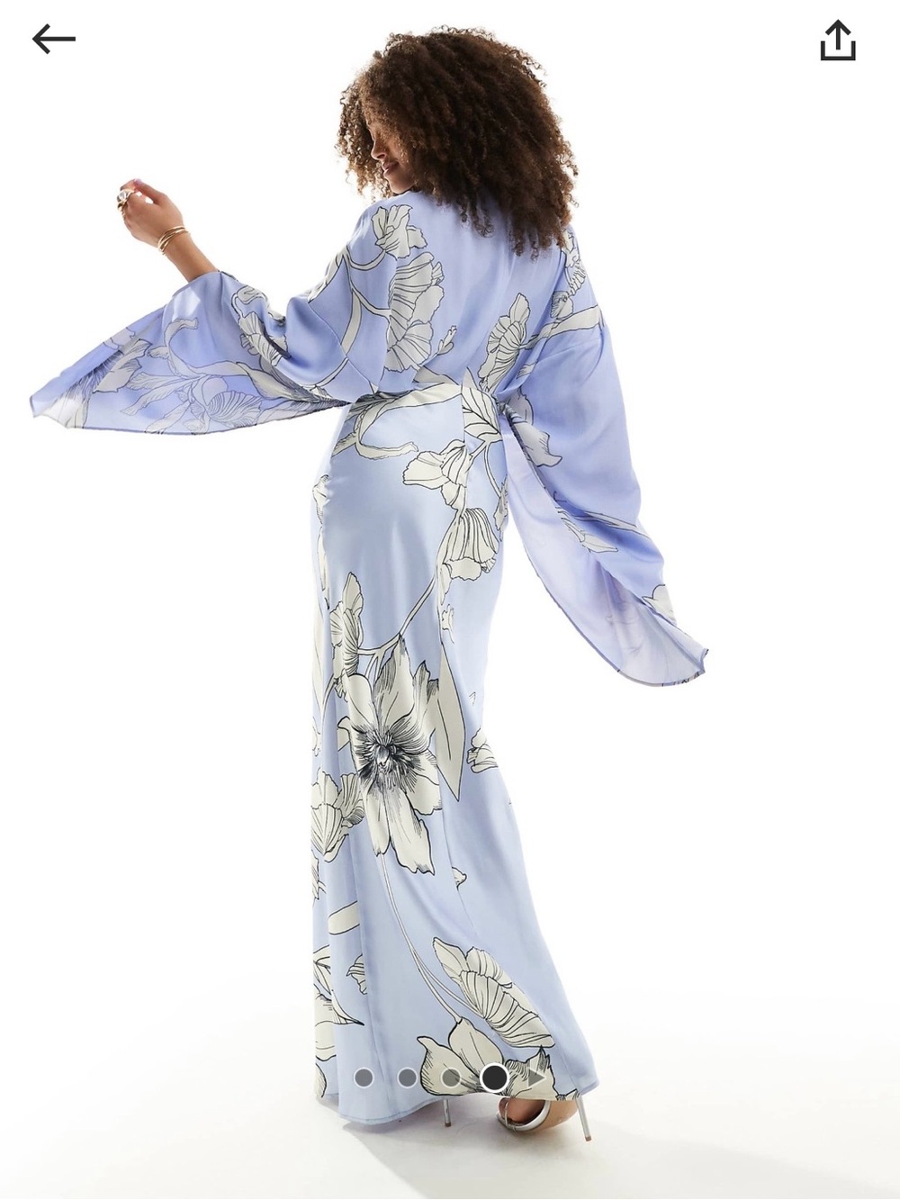ASOS Chiffon Overlay Satin Maxi Dress - Picture 3 of 7